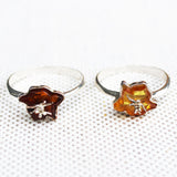 Romantic Designer Amber ring 'Flowers'