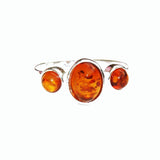 Classic Baltic Amber Ring - Triple Oval