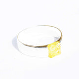 Solid Square Baltic Amber Ring