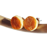 Unpolished Butterscotch Baltic Amber Studs - Circles