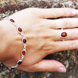 Oval Amber Silver Bracelet, Baltic Amber