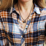 Amber Pendant - Amber Large Butterfly With Cord Necklace