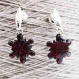 Creatively Hand-carved Baltic Amber Studs - Snowflakes