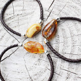Charming Bracelet With Baltic Amber Center Piece