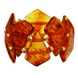 Baltic Amber Stretch Ring - Little Triangles