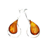 Amber Teardrop Earrings with Elegant Large Amber