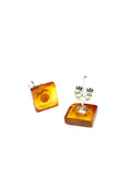 Baltic Amber Studs - Squares