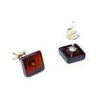 Baltic Amber Studs - Squares