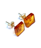 Baltic Amber Studs - Squares