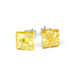 Baltic Amber Studs - Squares