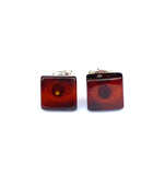 Baltic Amber Studs - Squares
