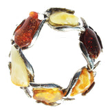 Chunky Multi-colour Baltic Amber Circle Brooch