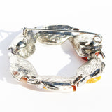 Chunky Multi-colour Baltic Amber Circle Brooch