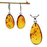 Large Amber TearDrop Pendant