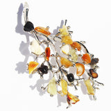 Multicolour Baltic Amber Brunch Brooch