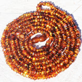 Long Classic Baltic Roundish Amber Necklace, 48 inch. or 120cm