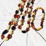 Beautiful Olive Baltic Amber Shape Bead Necklaces