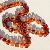 Elegant Polished Baltic Amber Necklace CUBES