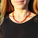 Elegant Polished Baltic Amber Necklace CUBES