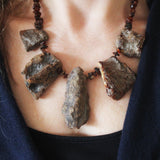 Unpolished Baltic amber Collar