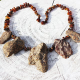 Unpolished Baltic amber Collar