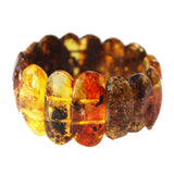 Large Polished Amber Bracelet - Autumn Colours