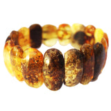 Large Polished Amber Bracelet - Autumn Colours