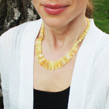 Unpolished Baltic amber Necklace - Collar