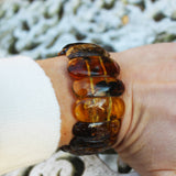 Large Polished Amber Bracelet - Autumn Colours