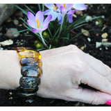 Large Polished Amber Bracelet - Autumn Colours
