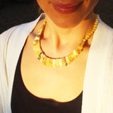 Unpolished Baltic amber Necklace - Collar