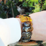 Large Polished Amber Bracelet - Autumn Colours