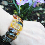 Large Polished Amber Bracelet - Autumn Colours
