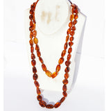 Beautiful Olive Baltic Amber Shape Bead Necklaces