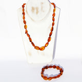 Beautiful Olive Baltic Amber Shape Bead Necklaces