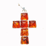 Baltic Amber Silver Pendant Cross