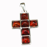 Baltic Amber Silver Pendant Cross