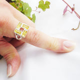Elegant Square Shape Baltic Amber ring