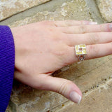 Elegant Square Shape Baltic Amber ring