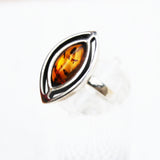 Elegant Marquise Shape Baltic Amber Ring