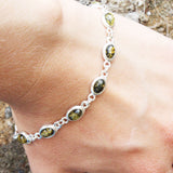 Oval Amber Silver Bracelet, Baltic Amber