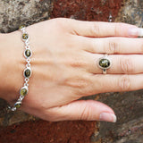 Oval Amber Silver Bracelet, Baltic Amber