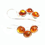 Baltic Amber Earrings - Triple Circles