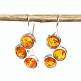Baltic Amber Earrings - Triple Circles
