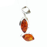 Baltic Amber Pendant - Double Leaf