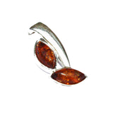 Baltic Amber Pendant - Double Leaf