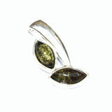 Baltic Amber Pendant - Double Leaf