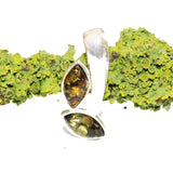 Baltic Amber Pendant - Double Leaf