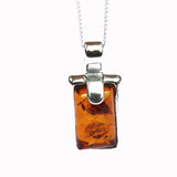 Baltic Honey Amber Pendant - Rectangular