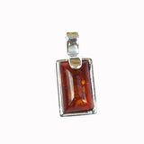 Baltic Honey Amber Pendant - Rectangular